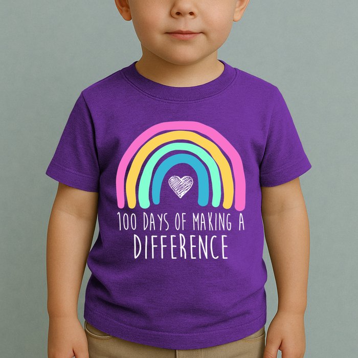 100 Days Of Making A Difference 100th Day Of School Toddler T-Shirt