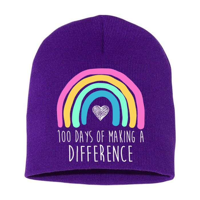 100 Days Of Making A Difference 100th Day Of School Short Acrylic Beanie