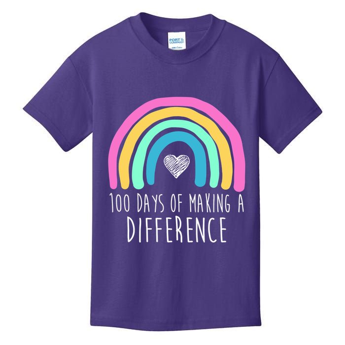 100 Days Of Making A Difference 100th Day Of School Kids T-Shirt