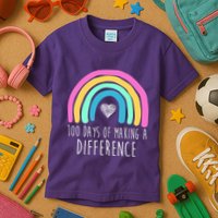 100 Days Of Making A Difference 100th Day Of School Kids T-Shirt