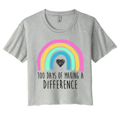 100 Days Of Making A Difference 100th Day Of School Women's Crop Top Tee