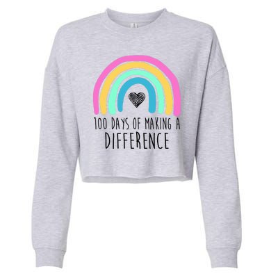 100 Days Of Making A Difference 100th Day Of School Cropped Pullover Crew