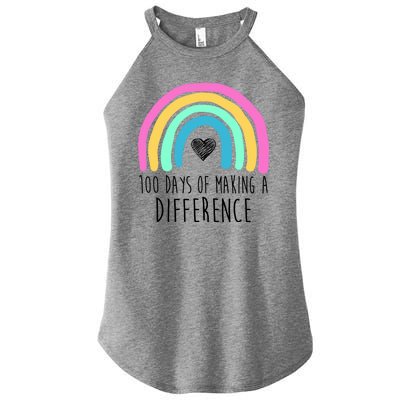 100 Days Of Making A Difference 100th Day Of School Women's Perfect Tri Rocker Tank