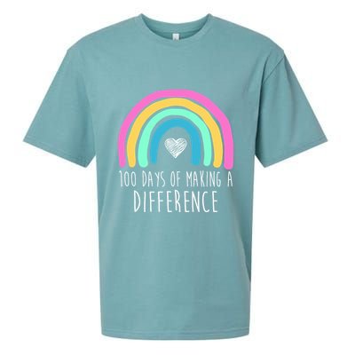 100 Days Of Making A Difference 100th Day Of School Sueded Cloud Jersey T-Shirt
