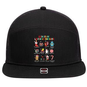 12 Days Of L&D Unit Nursing Labor & Delivery Nurse Christmas 7 Panel Mesh Trucker Snapback Hat