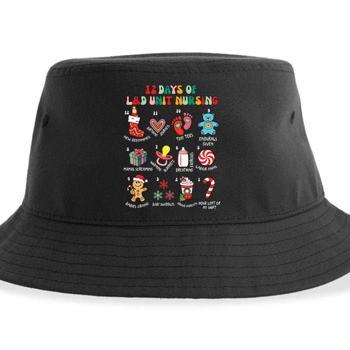 12 Days Of L&D Unit Nursing Labor & Delivery Nurse Christmas Sustainable Bucket Hat