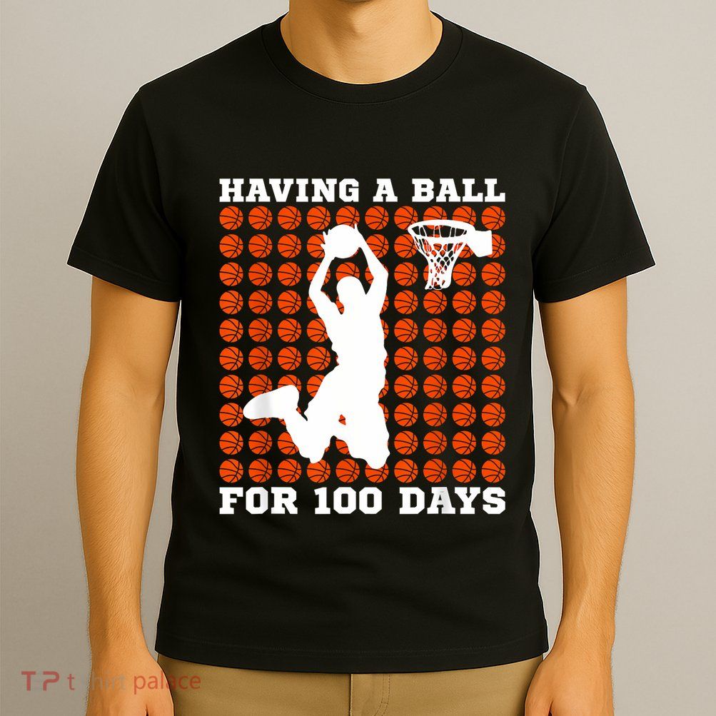 100 Days Of School Basketball 100th Day Balls For Boy T-Shirt
