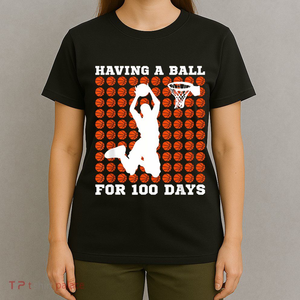 100 Days Of School Basketball 100th Day Balls For Boy T-Shirt