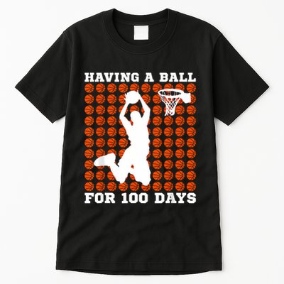 100 Days Of School Basketball 100th Day Balls For Boy Tall T-Shirt