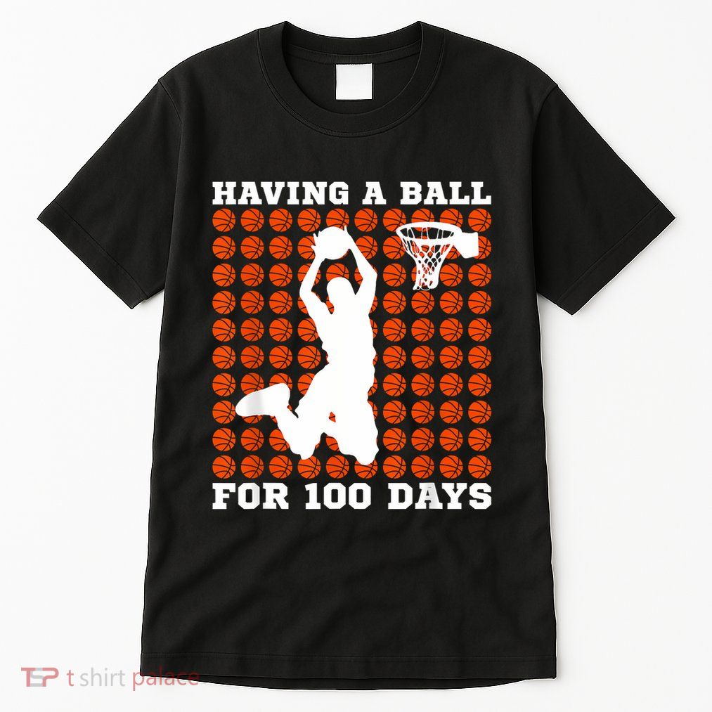 100 Days Of School Basketball 100th Day Balls For Boy Tall T-Shirt