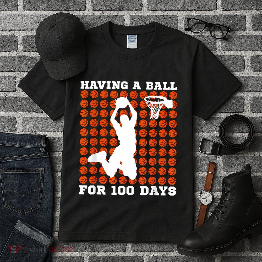 100 Days Of School Basketball 100th Day Balls For Boy Tall T-Shirt