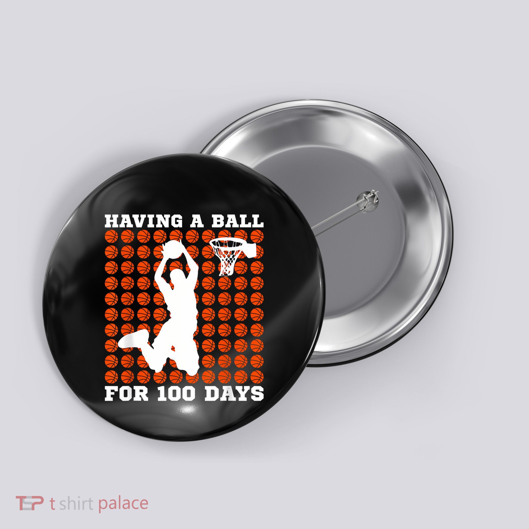 100 Days Of School Basketball 100th Day Balls For Boy Button