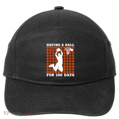 100 Days Of School Basketball 100th Day Balls For Boy 7-Panel Snapback Hat