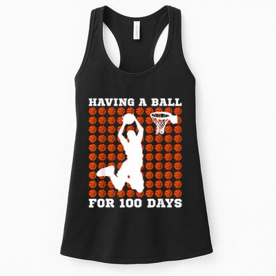 100 Days Of School Basketball 100th Day Balls For Boy Womens Tank Top