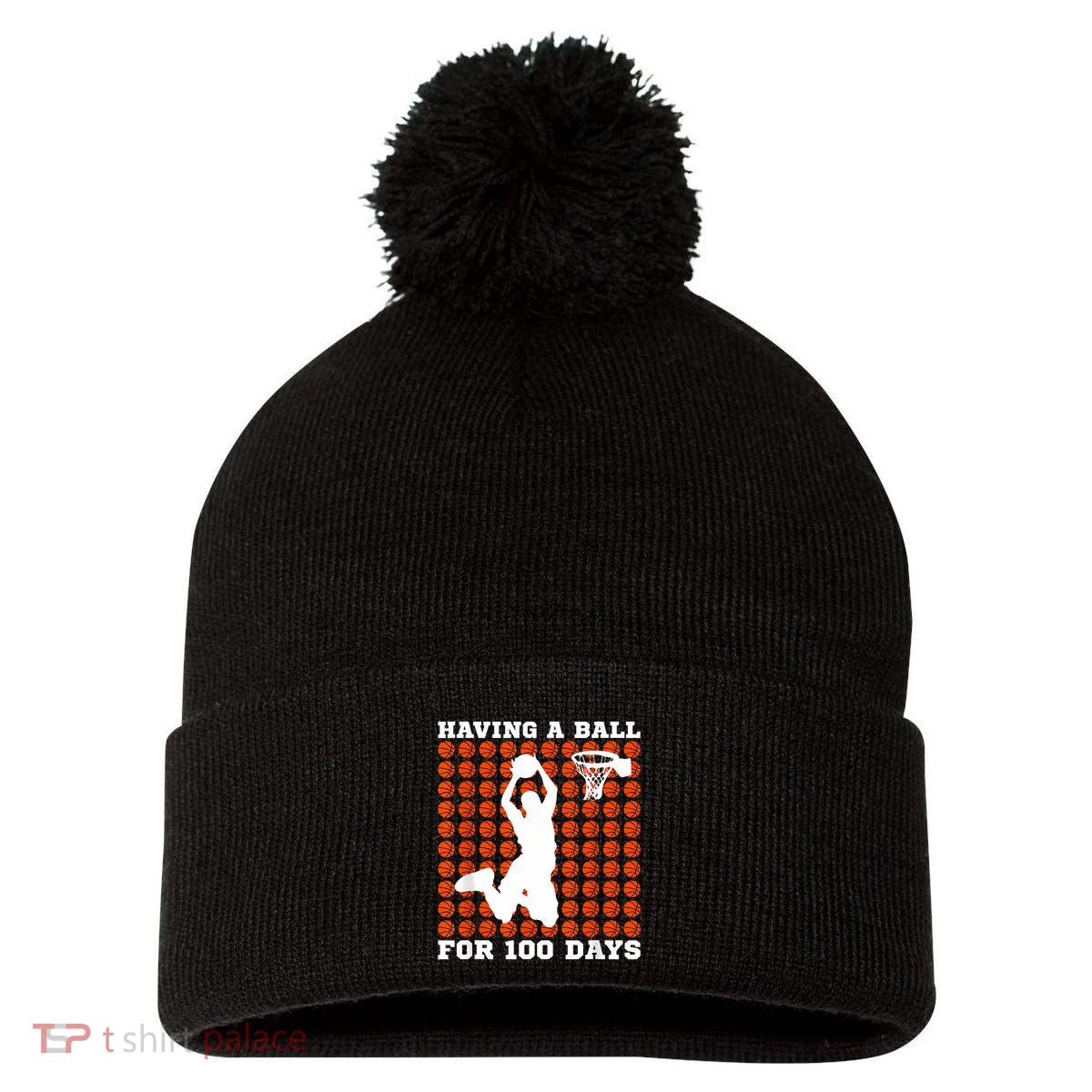 100 Days Of School Basketball 100th Day Balls For Boy Pom Pom 12in Knit Beanie