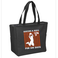 100 Days Of School Basketball 100th Day Balls For Boy Zip Tote Bag