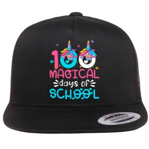 100th Day Of Kindergarten For 100 Magical Days Flat Bill Trucker Hat