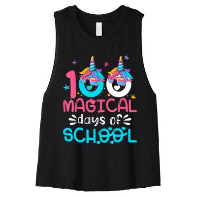 100th Day Of Kindergarten For 100 Magical Days Women's Racerback Cropped Tank