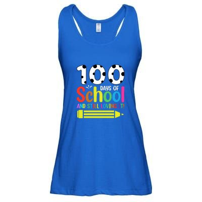 100th Day Of School Teacher 100 Days And Still Loving It Ladies Essential Flowy Tank