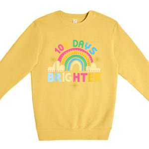 100th Days Of School 100th Day Brighter Happy 100 Days Gift Premium Crewneck Sweatshirt