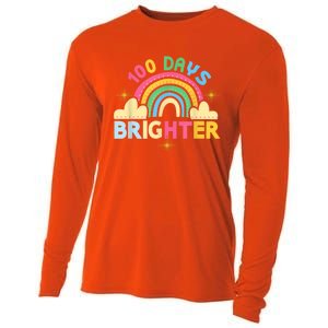 100th Days Of School 100th Day Brighter Happy 100 Days Gift Cooling Performance Long Sleeve Crew