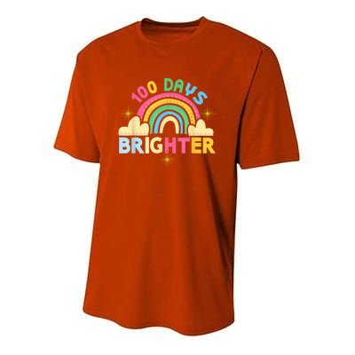 100th Days Of School 100th Day Brighter Happy 100 Days Gift Youth Performance Sprint T-Shirt