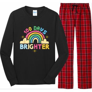 100th Days Of School 100th Day Brighter Happy 100 Days Gift Long Sleeve Pajama Set