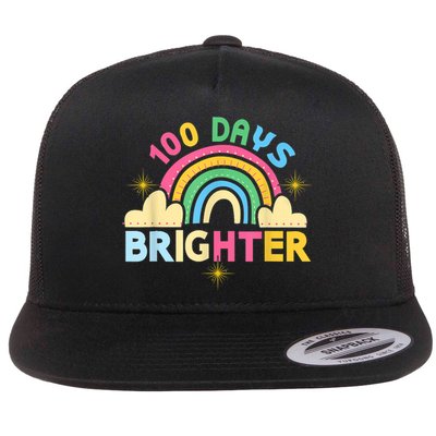 100th Days Of School 100th Day Brighter Happy 100 Days Gift Flatbill Hat