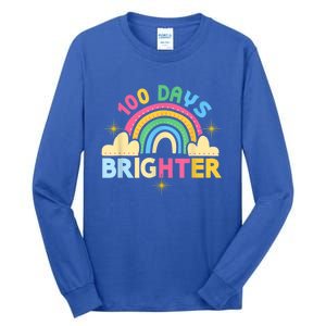 100th Days Of School 100th Day Brighter Happy 100 Days Gift Tall Long Sleeve T-Shirt