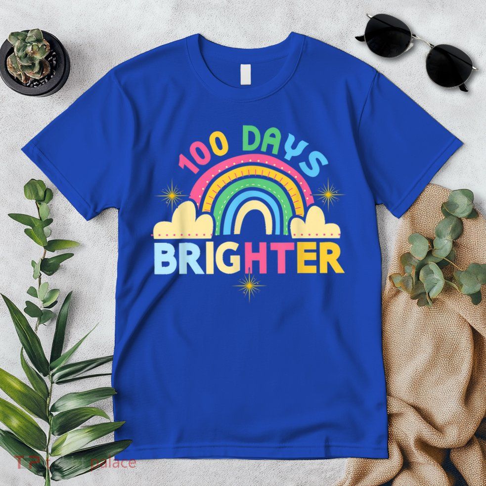 100th Days Of School 100th Day Brighter Happy 100 Days Gift Premium T-Shirt