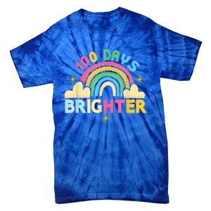 100th Days Of School 100th Day Brighter Happy 100 Days Gift Tie-Dye T-Shirt