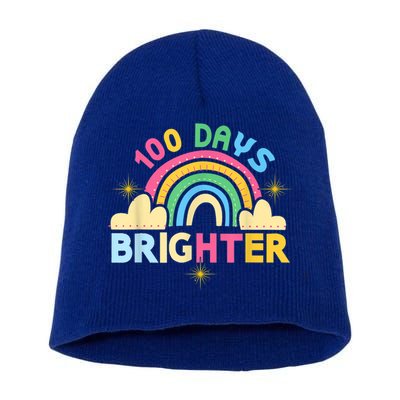 100th Days Of School 100th Day Brighter Happy 100 Days Gift Short Acrylic Beanie