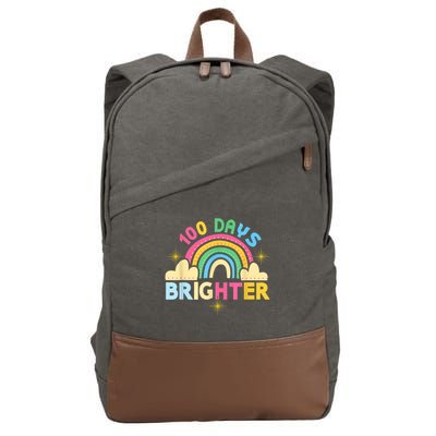 100th Days Of School 100th Day Brighter Happy 100 Days Gift Cotton Canvas Backpack