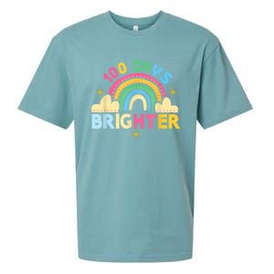 100th Days Of School 100th Day Brighter Happy 100 Days Gift Sueded Cloud Jersey T-Shirt