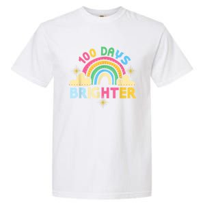 100th Days Of School 100th Day Brighter Happy 100 Days Gift Garment-Dyed Heavyweight T-Shirt