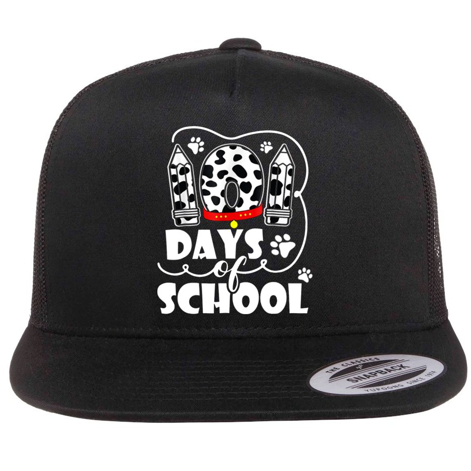101 Days Of School Dalmatian Logo Flat Bill Trucker Hat