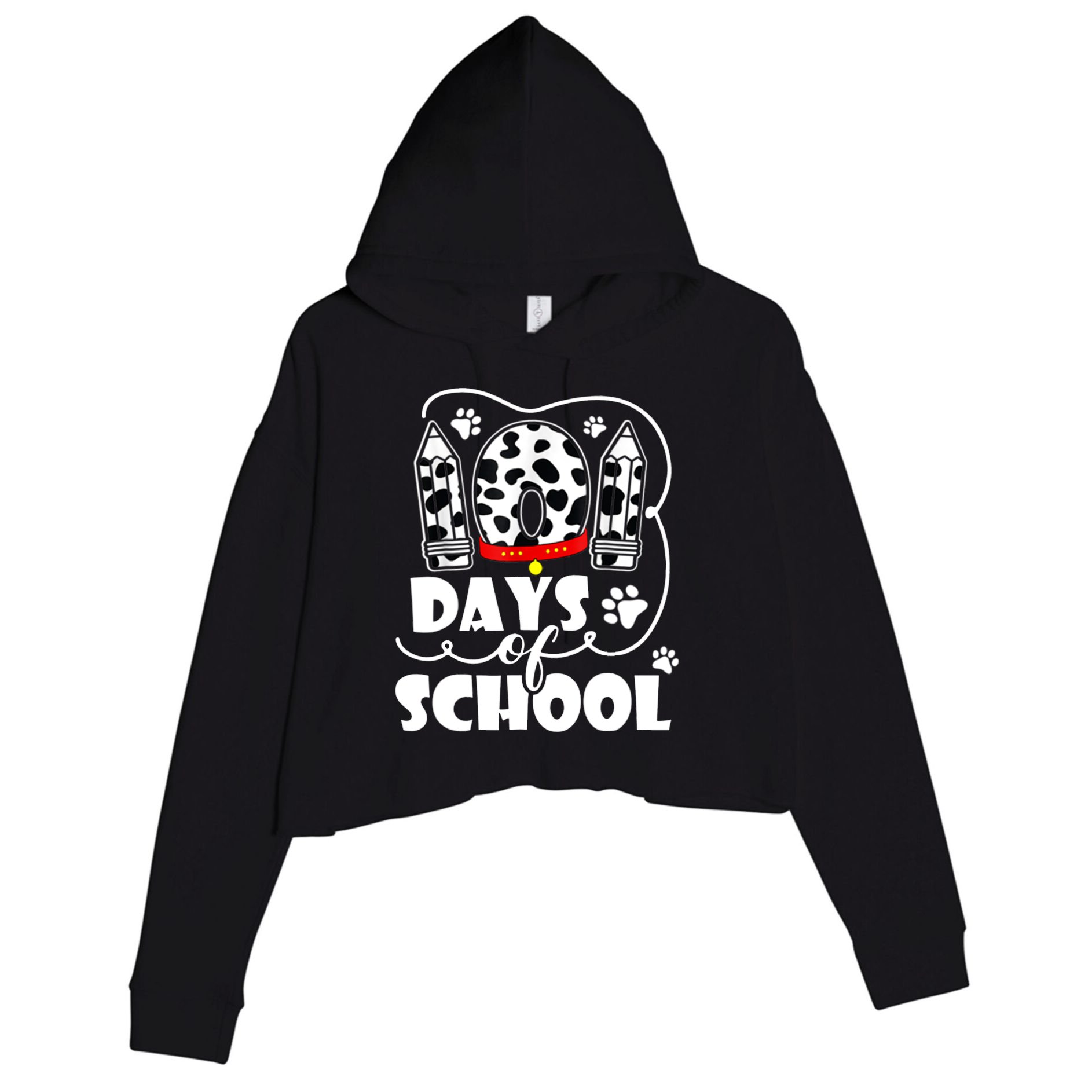 101 Days Of School Dalmatian Logo Crop Fleece Hoodie