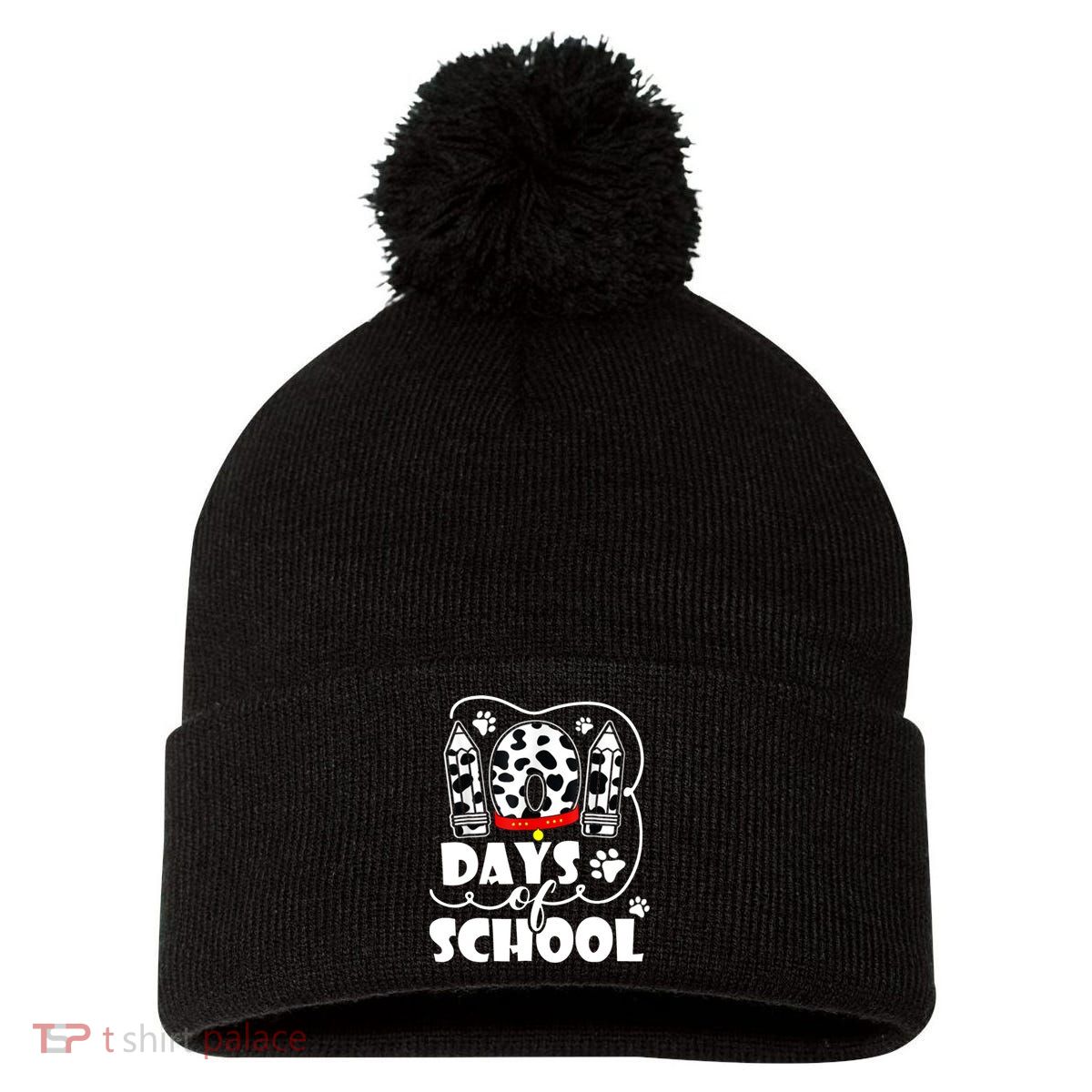 101 Days Of School Dalmatian Logo Pom Pom 12in Knit Beanie