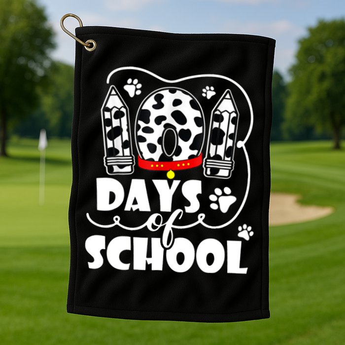101 Days Of School Dalmatian Logo Golf Towel