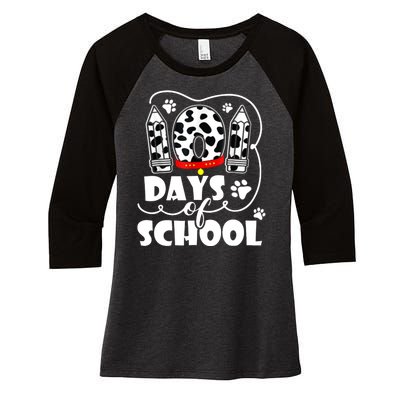 101 Days Of School Dalmatian Logo Women's Tri-Blend 3/4-Sleeve Raglan Shirt