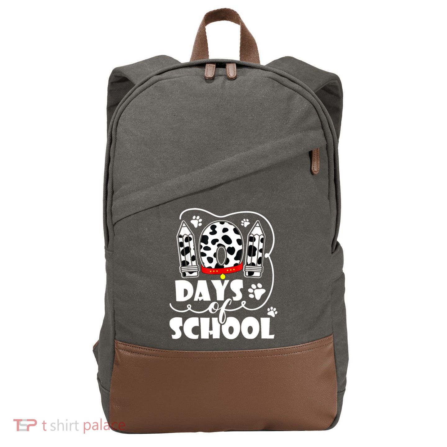 101 Days Of School Dalmatian Logo Cotton Canvas Backpack