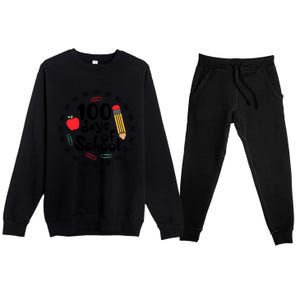 100 Days Of Hearts Celebrate 100th Day Of School Premium Crewneck Sweatsuit Set