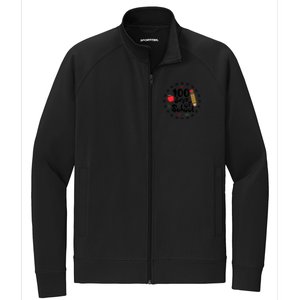 100 Days Of Hearts Celebrate 100th Day Of School Stretch Full-Zip Cadet Jacket