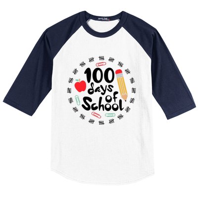 100 Days Of Hearts Celebrate 100th Day Of School Baseball Sleeve Shirt