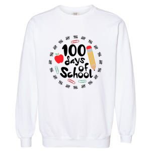 100 Days Of Hearts Celebrate 100th Day Of School Garment-Dyed Sweatshirt