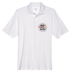 100 Days Of Hearts Celebrate 100th Day Of School Men's Origin Performance Pique Polo