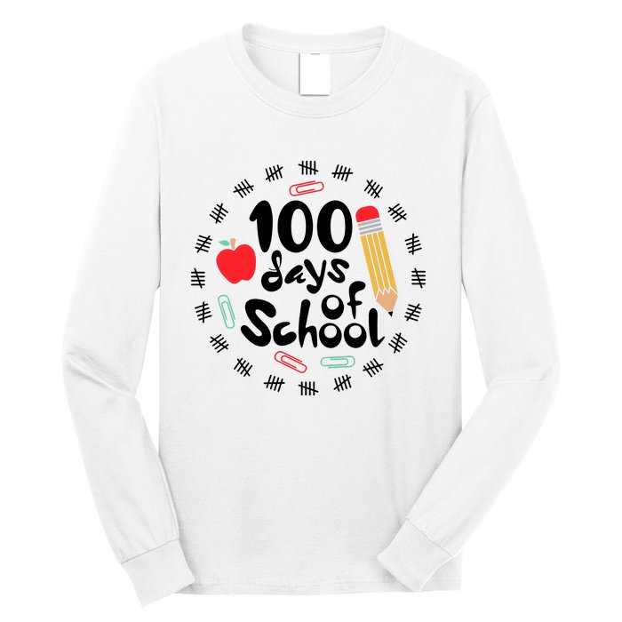 100 Days Of Hearts Celebrate 100th Day Of School Long Sleeve Shirt