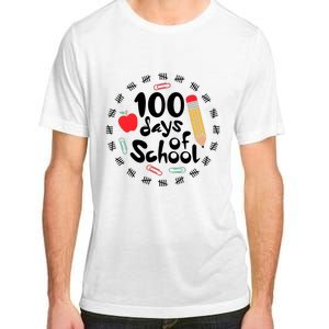 100 Days Of Hearts Celebrate 100th Day Of School Adult ChromaSoft Performance T-Shirt