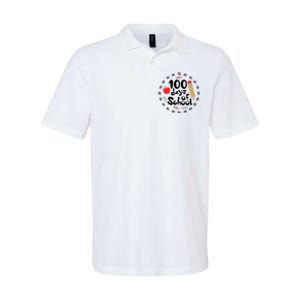 100 Days Of Hearts Celebrate 100th Day Of School Softstyle Adult Sport Polo