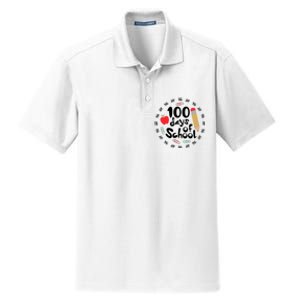 100 Days Of Hearts Celebrate 100th Day Of School Dry Zone Grid Polo